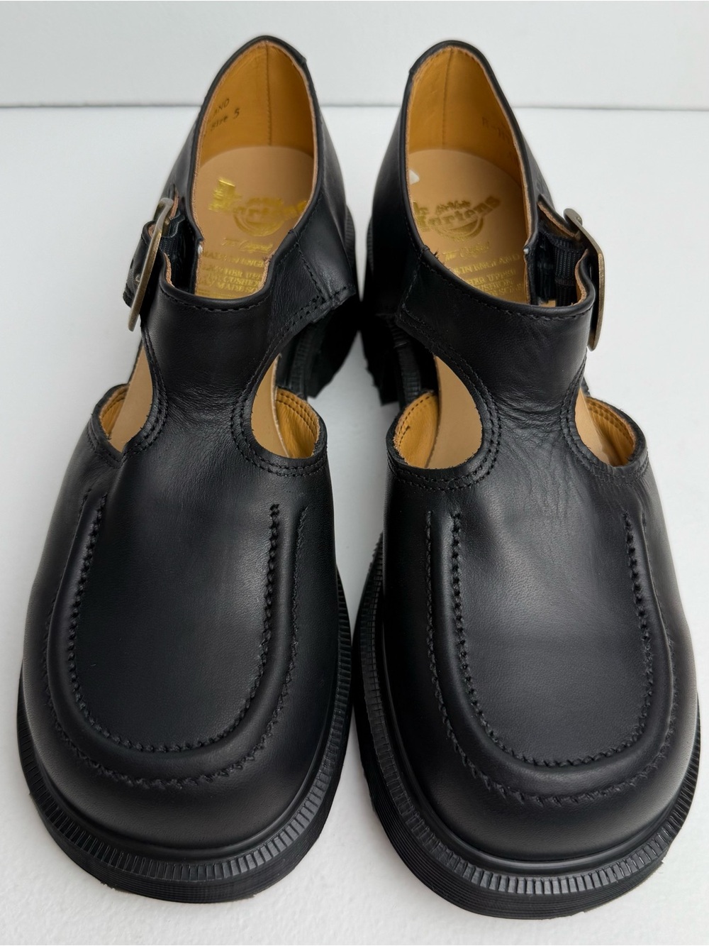 Vintage Dr. Martens England Black Leather Babydoll Jazz Heel Mary Janes UK 5 - Picture 3 of 17